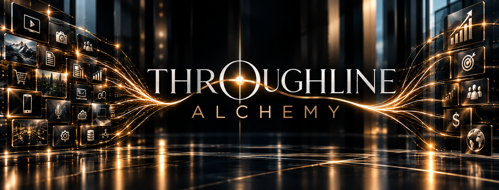 Throughline Alchemy — a golden throughline connecting ideas, people, and systems